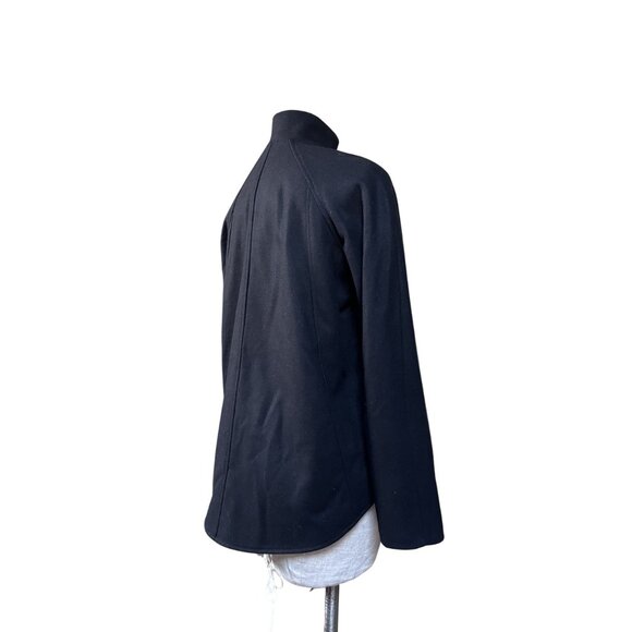 Ted Baker Black Retro 50s Swing Coat Small Wool Blend Prata Cape Jacket - Picture 4 of 14